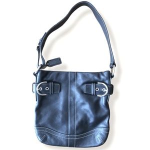 Coach Black Leather Soho Slim Duffle Shoulder Bag